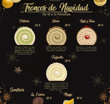 Troncos de Navidad Pastelerías Yeray Reyes