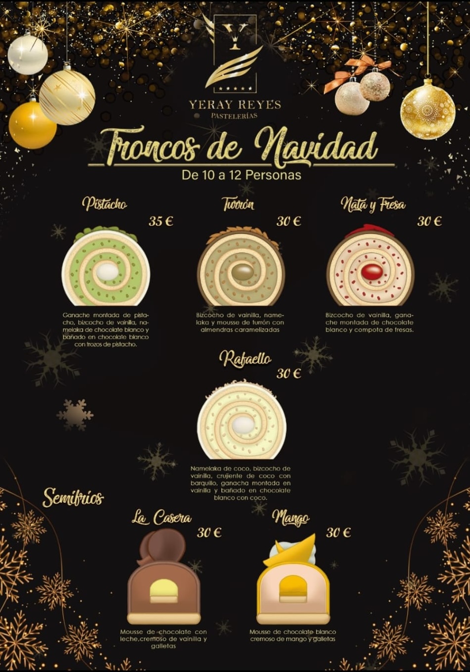 Llegan las Navidades 2024 2 Troncos de Navidad Pastelerías Yeray Reyes